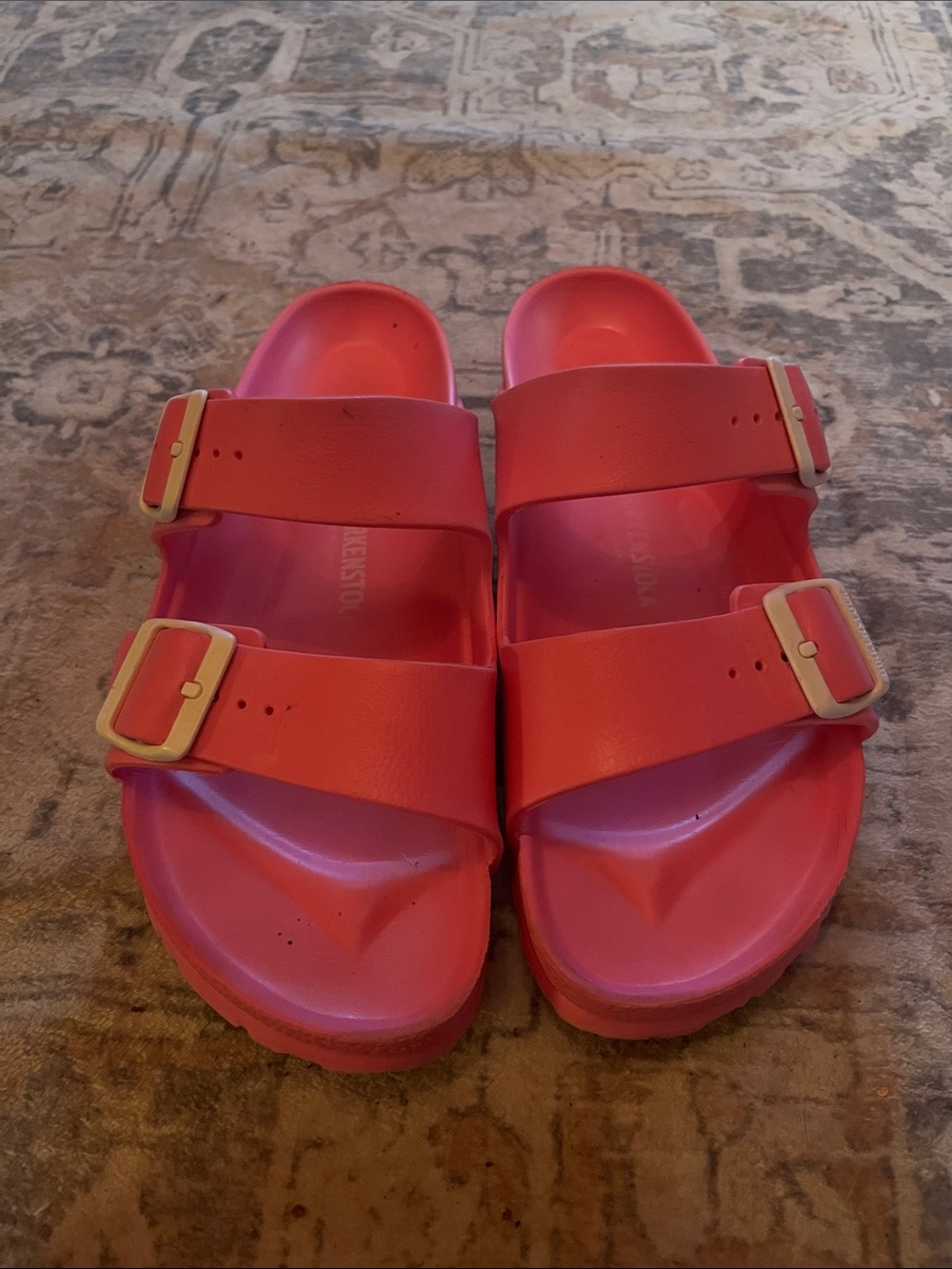 Birkenstock Hot Pink Double-Buckle Slide Sandals